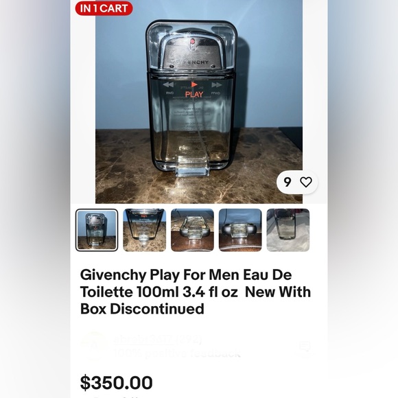 Givenchy Play For Men EDT 100 ml /3.4 oz / DISCONTINUED AUTHENTIC.RARE - Picture 2 of 2